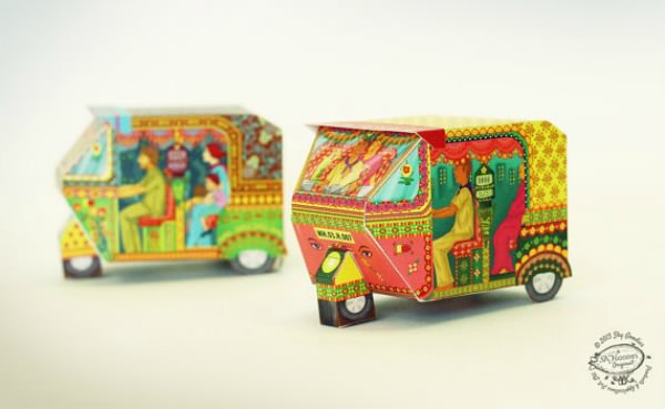 DIY Paper Bombay Auto Rickshaw Toy - Sky Goodies