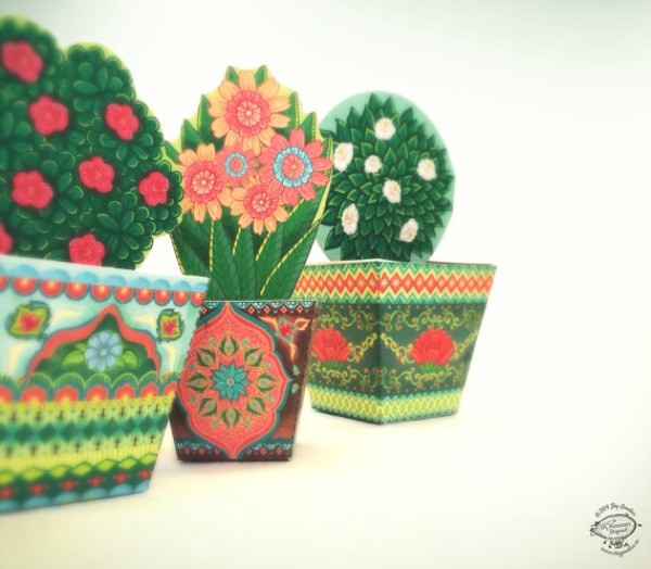 DIY Paper Toy Flower Pots - Sky Goodies