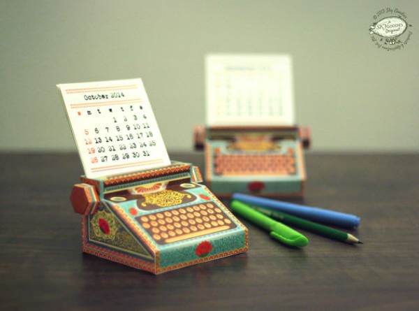 Printable Miniature Typewriter calendar - Sky Goodies