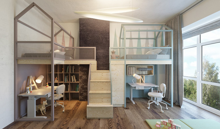 habitacion-infantil-de-diseño-literas-casa