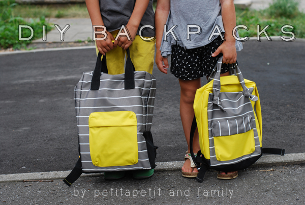 diy backpacks- boy and girl